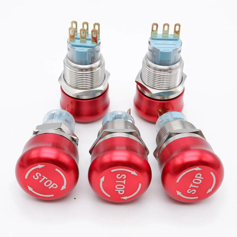 Description Picture 3 of item16/19/22mm Emergency Stop Metal Button Switch Locked Normally Closed 1NO1NC 2NO2NC Pin Terminal Stop Button Red Mushroom Head