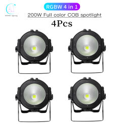 4Pcs/Lots 200W RGBW 4 in 1 COB Par Light Cool White Warm White Aluminum LED Stage Light DJ Disco Bar Dance Floor Lighting