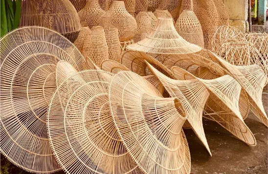 Description Picture 4 of itemWabi Sabi Janpanese Rattan Pendant Light Wicker Chandelier For Living Room Restaurant Shop Decor Handmade Straw Hat Chandelier