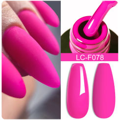 LILYCUTE Fluorescent Red Color Gel Nail Polish Spring Summer Popular Semi Permanent Gel Varnish Nail Art Designs Matte Top Coat
