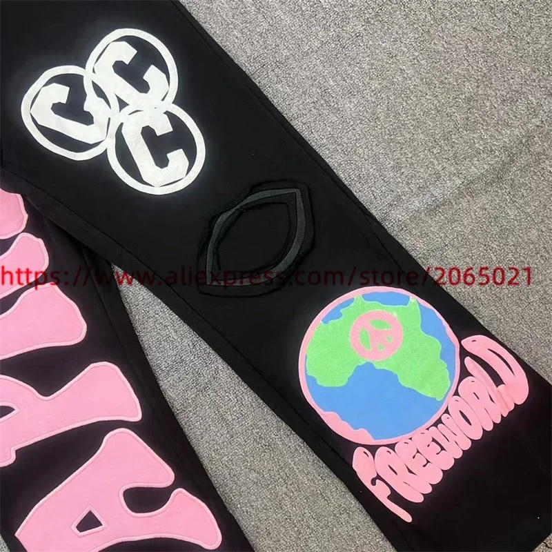 Description Picture 5 of itemPuff Print Project Capri Flared Sweatpants Men Women Spliced Tracksuit Pants Jogger Sweat Pants Terry Trousers Soft fabric