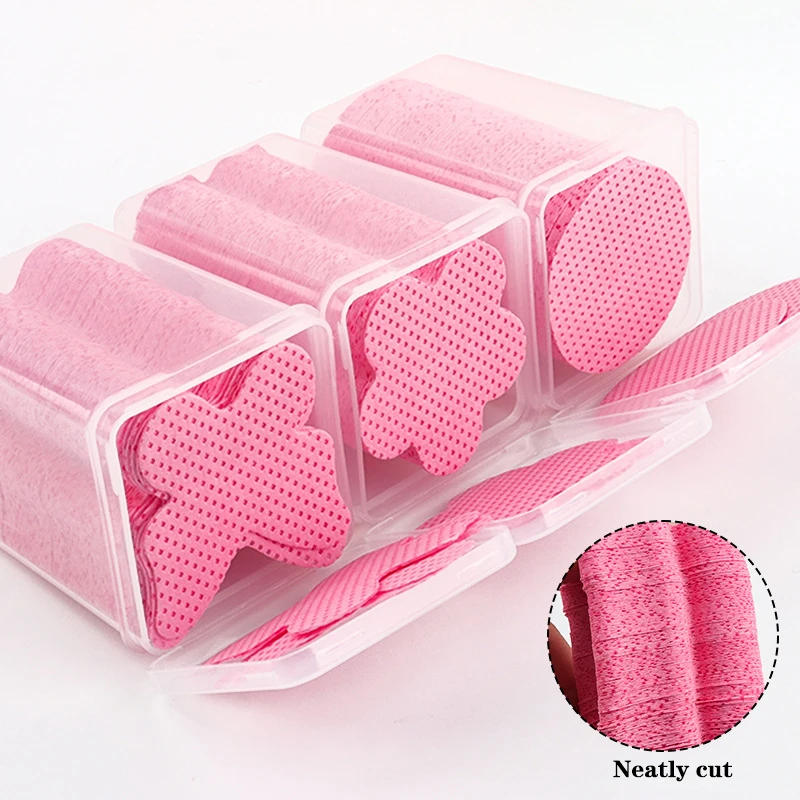 Description Picture 5 of item200 Pcs Disposable Non-woven Paper Cotton Wipes Eyelash Extension Glue Remover Pads Cleaning Wipes Cosmetics Nail Makeup Tools