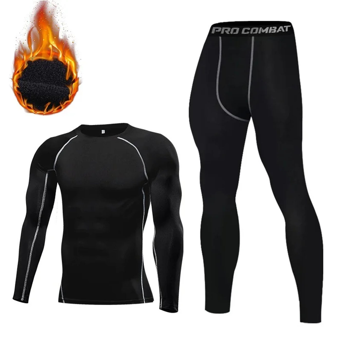 Description Picture 5 of itemWinter Thermal Underwear Men Compression Long Johns Fitness Thermo Clothing Thermal Tights Set for Men Warm Inner Wear Clothes