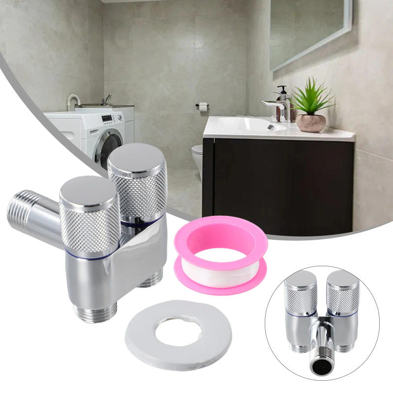 Description Picture 4 of itemG1/2 1 In Two Out Double Control Washing Machine Faucet Toilet Triangle Valve For Bathroom Toilet Bidet Sprayer Faucet Accessory