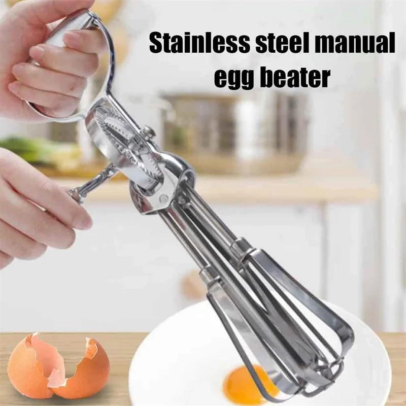 Description Picture 3 of itemManual Egg Beater Stainless Steel Double Rotate Multifunction Egg Beater Kitchen Turning Cream Utensils Baking Tool