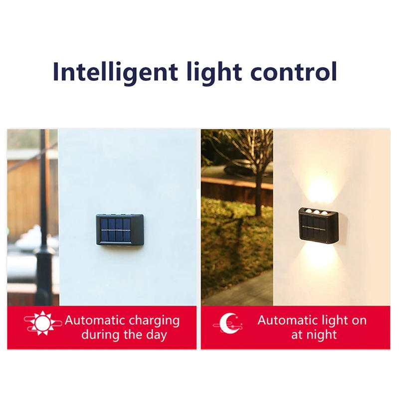 Description Picture 4 of item1-4PCS Solar Lamp Outdoor LED Lights IP65 Waterproof for Garden Decoration Balcony yard Street Wall Decor Lamps Gardening Light