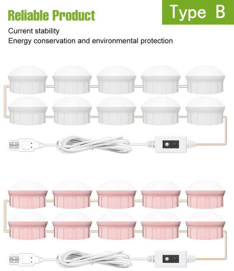 Description Picture 4 of itemLED Makeup Mirror Vanity Light Bulb Dressing Table Lamp Dimmable Bedroom Decoration Bathroom Cosmetic Mirrors Fill Lighting DC5V