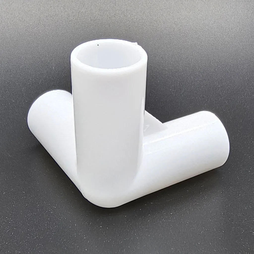 Description Picture 5 of item3 way White PVC Tent Feet Corner Center Connector Pipe PVC Straight Elbow Tee Connector Plastic Joint DIY Wardrobe Tent Fittings
