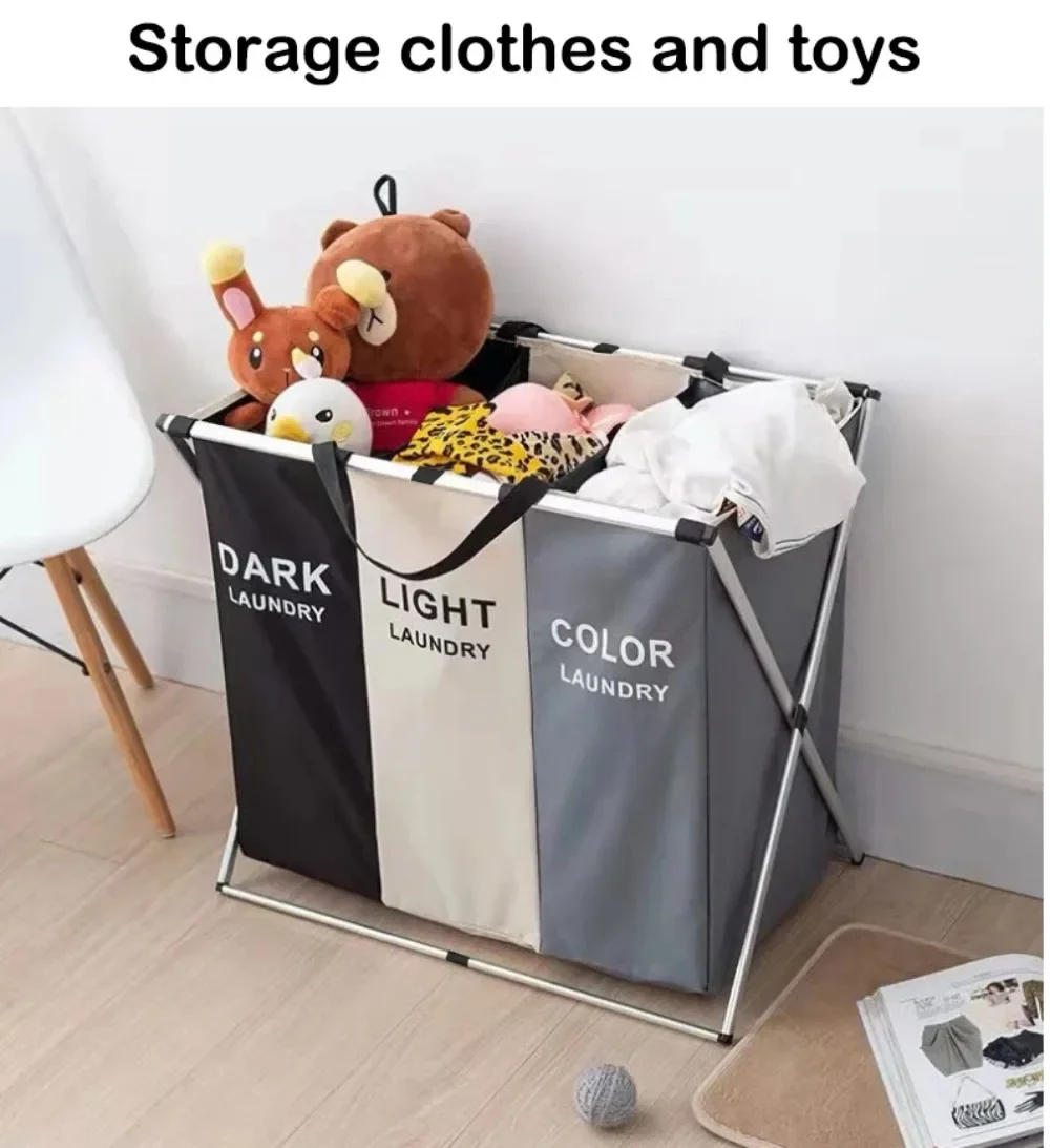 Description Picture 2 of itemDirty Laundry Basket Home Large Capacity Foldable Dirty Clothes Laundry Hamper Storage Bag Bathroom Waterproof Storage Basket