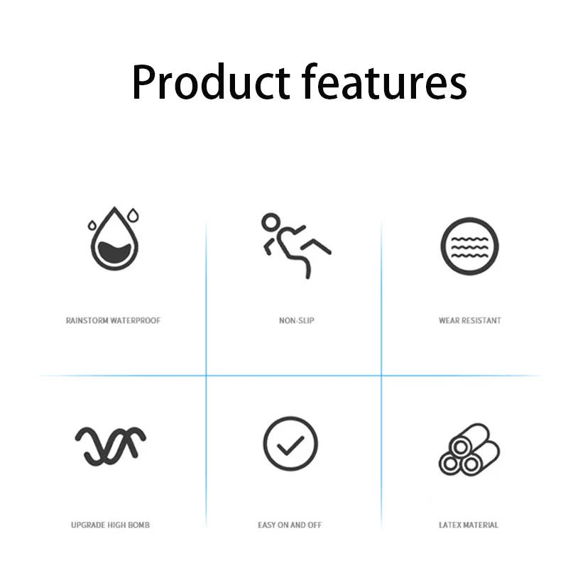 Description Picture 5 of itemWaterproof Shoe Covers Silicone Anti-Slip Rain Boots Unisex Sneakers Protector for Outdoor Rainy Day Reusable Rain Shoe Cover