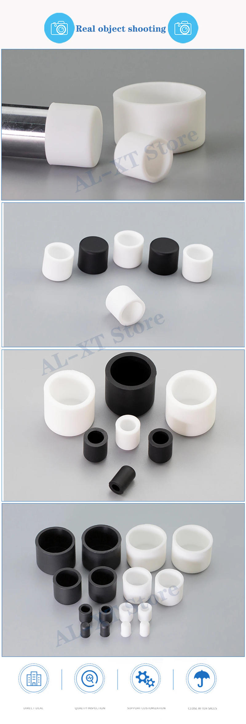 Description Picture 3 of item100Pcs 3mm-12.7mm White/Black Silicone Rubber Round Cover Protective Gasket Dustproof Sealing End Cover Threaded Pin Cover