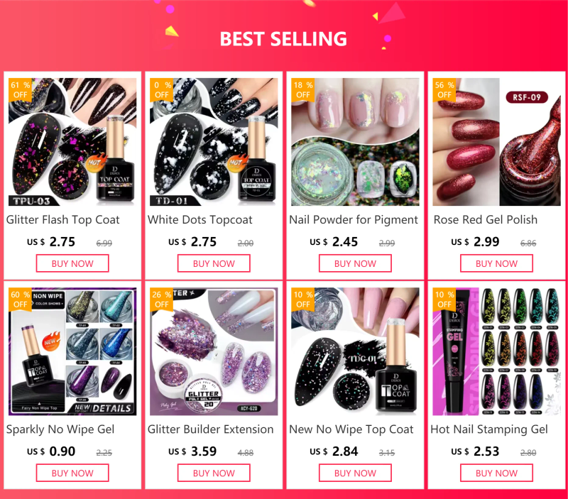 Description Picture 4 of itemGlitter Top Coat Flash No Wipe Top Coat Clear Gel Base Coat Varnish Soak Off Topcoat Nude UV Gel Nail Art Accessories 8ml