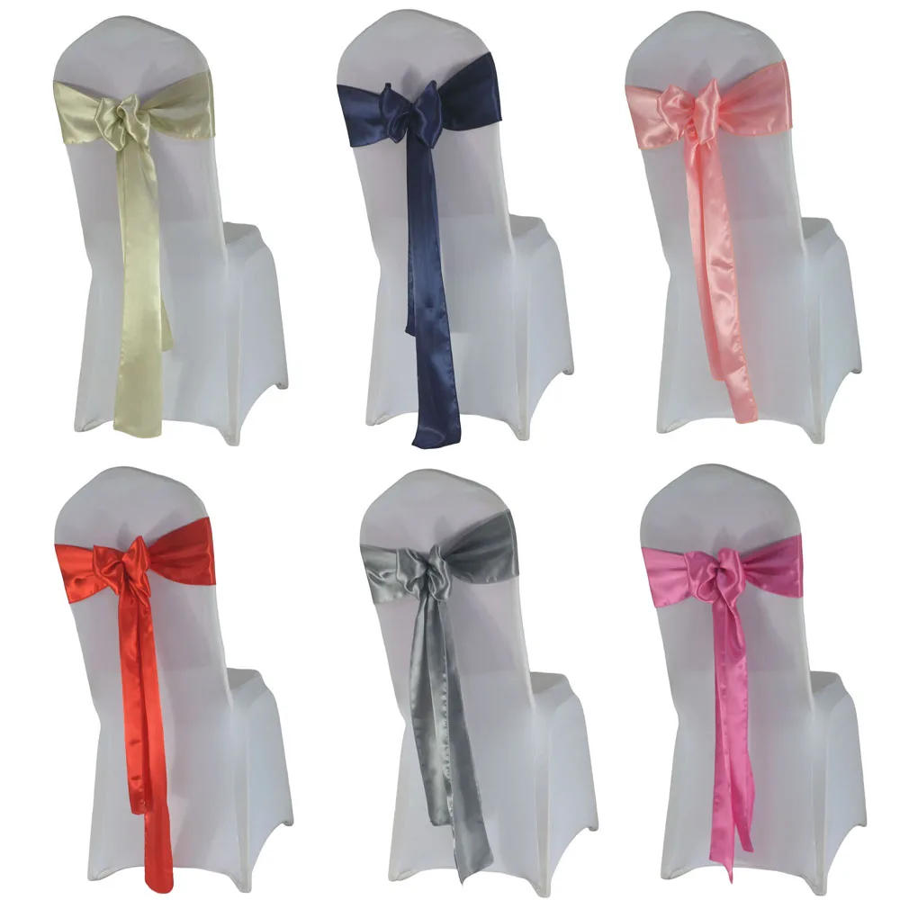 Description Picture 5 of item(10pcs/50pcs) Satin Mariage Sash For Wedding Chair Decoration Ribbon Band Belt Christmas Birthday Baby Shower Party Chair Sashes