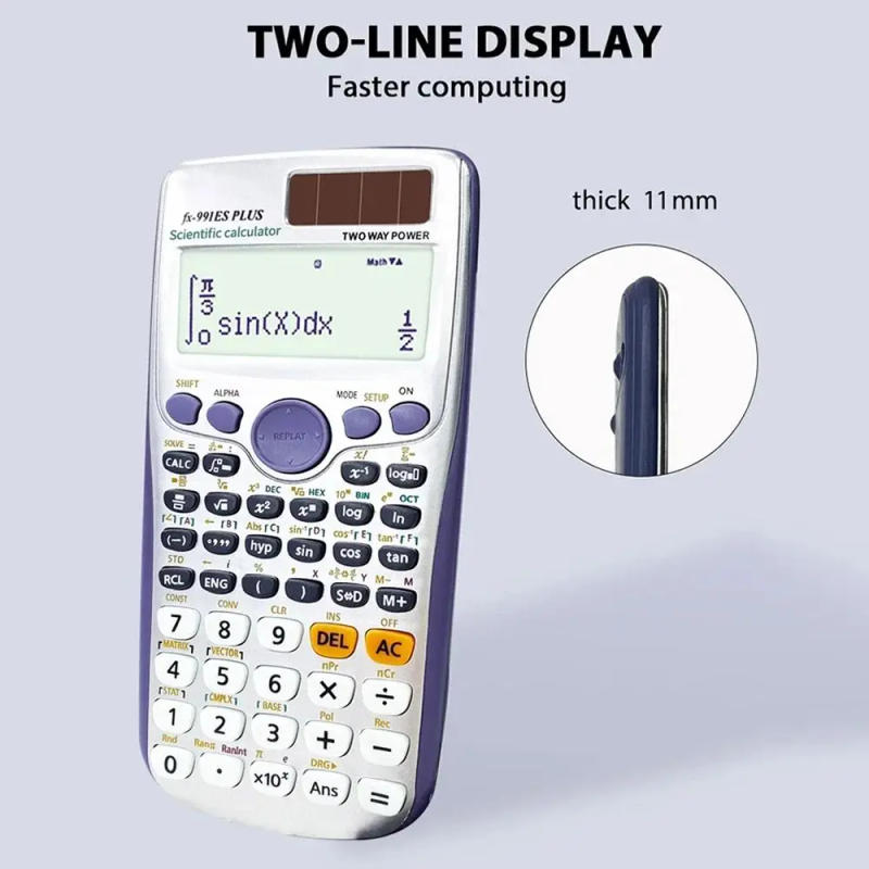 Description Picture 5 of item417 Functions Engineering Scientific Calculator 2-Line School Office Supplies Solar Function Calculator Desk Accessories