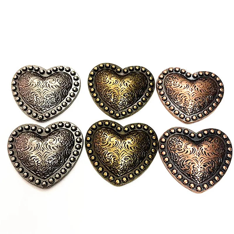 Description Picture 3 of itemWestern Headstall Horse Tack Love Heart Antique Silver Floral Berry Saddle Leathercraft Conchos Screw Back