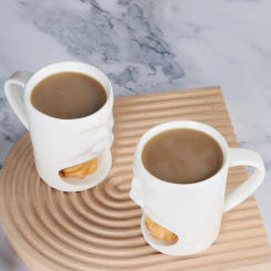 Cheese Melting Ceramic Cup Candle Coffee Cup Ceramic Chocolate Fondue Mugs Set with Forks Melting Pot for Cheese for Fondue