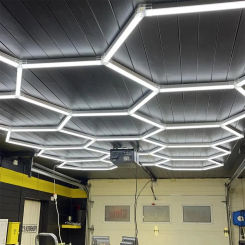 Customizable Shape DIY Hexagon Garage Honeycomb Car Body Lighting Lamp LED Tube PC AC85-265V Accessories Barbershop Workshop