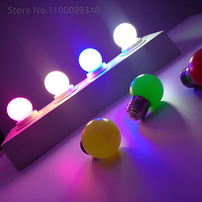Description Picture 3 of item10PCS E27 B22 LED color bulb 8 colors available 220V LED Christmas decoration bar energy-saving lamp practical light bulb