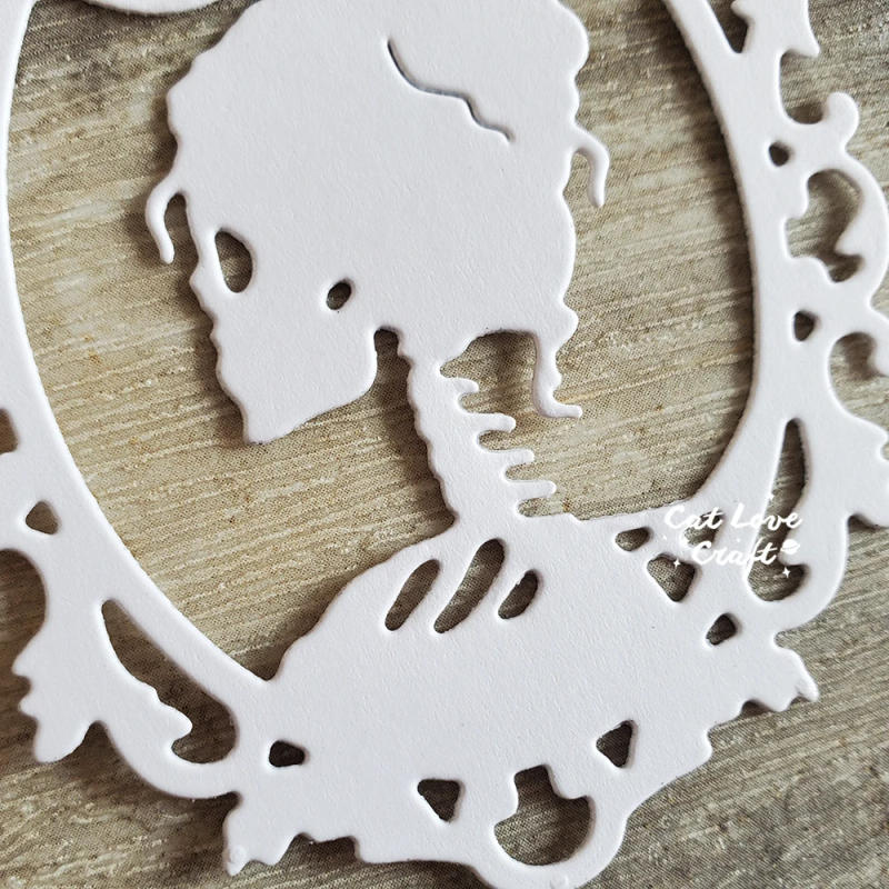 Description Picture 3 of itemCatlove Halloween Skull Frame Metal Cutting Dies Scrapbooking Mold Stencil Die Cuts Card Making DIY Craft Embossing New Dies For