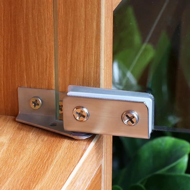 Description Picture 6 of item2pcs Shower Door Hinges Cabinet Glass Hinge Clamp Without Drilling Side Mounted Frameless Glass Door Upper And Lower Hinge