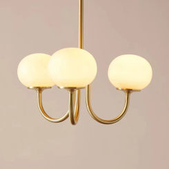 Modern New French Simple Country Vintage Retro Pink White Glass Lovely Girl's Living Room Bedroom Hotel Pendant Lamp Chandelier