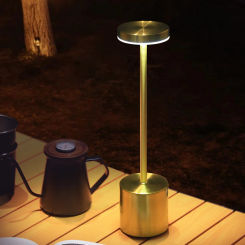KINSCOTER LED Rechargeable Touch Metal Table Lamp Three Colors Bedside Creative Ambient Light Bar Outdoor Decoration Night Light