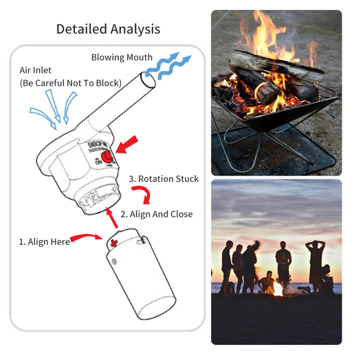 Description Picture 5 of itemPortable Battery Powered BBQ Fan Air Blower for Outdoor Camping Picnic Charcoal Grill Barbecue