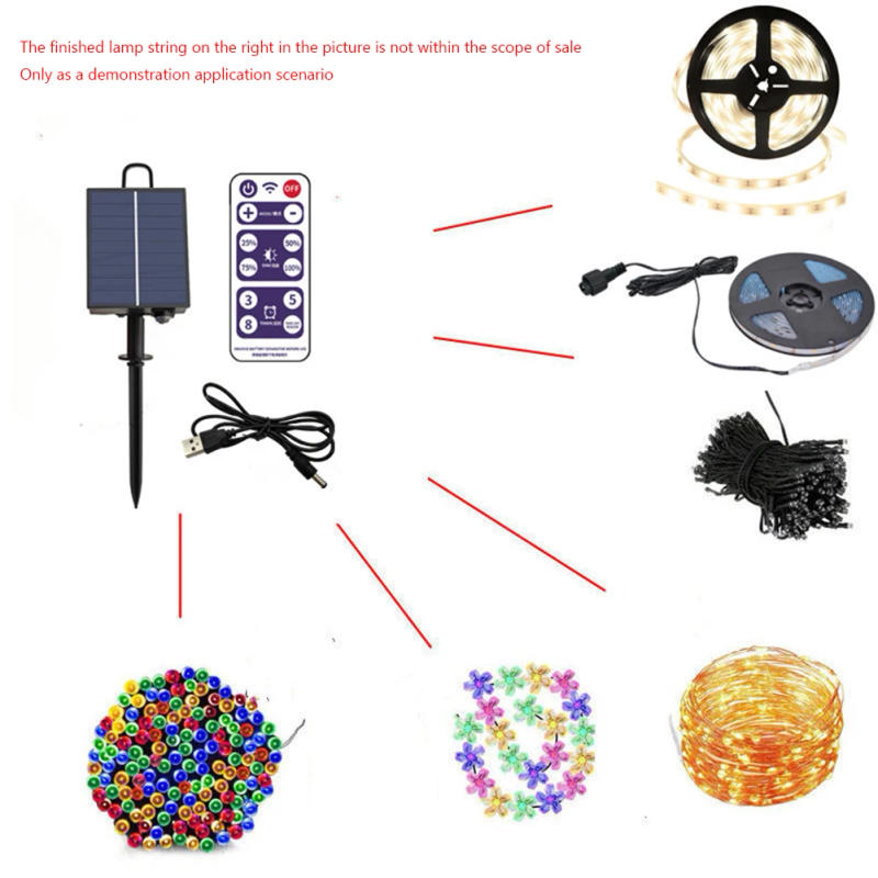 Description Picture 5 of item1200MAH Solar Battery Control Box Kit Lithium Battery Panel for 3V 24V LED String Strip Lamp Charging With Remote Control