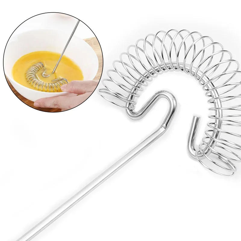 Description Picture 5 of itemStainless Steel Portable Spring Egg Stirrer Beater Baking Pastry Tools Manual Coil Whisk Milk Blender Whisking For Kitchen Tools