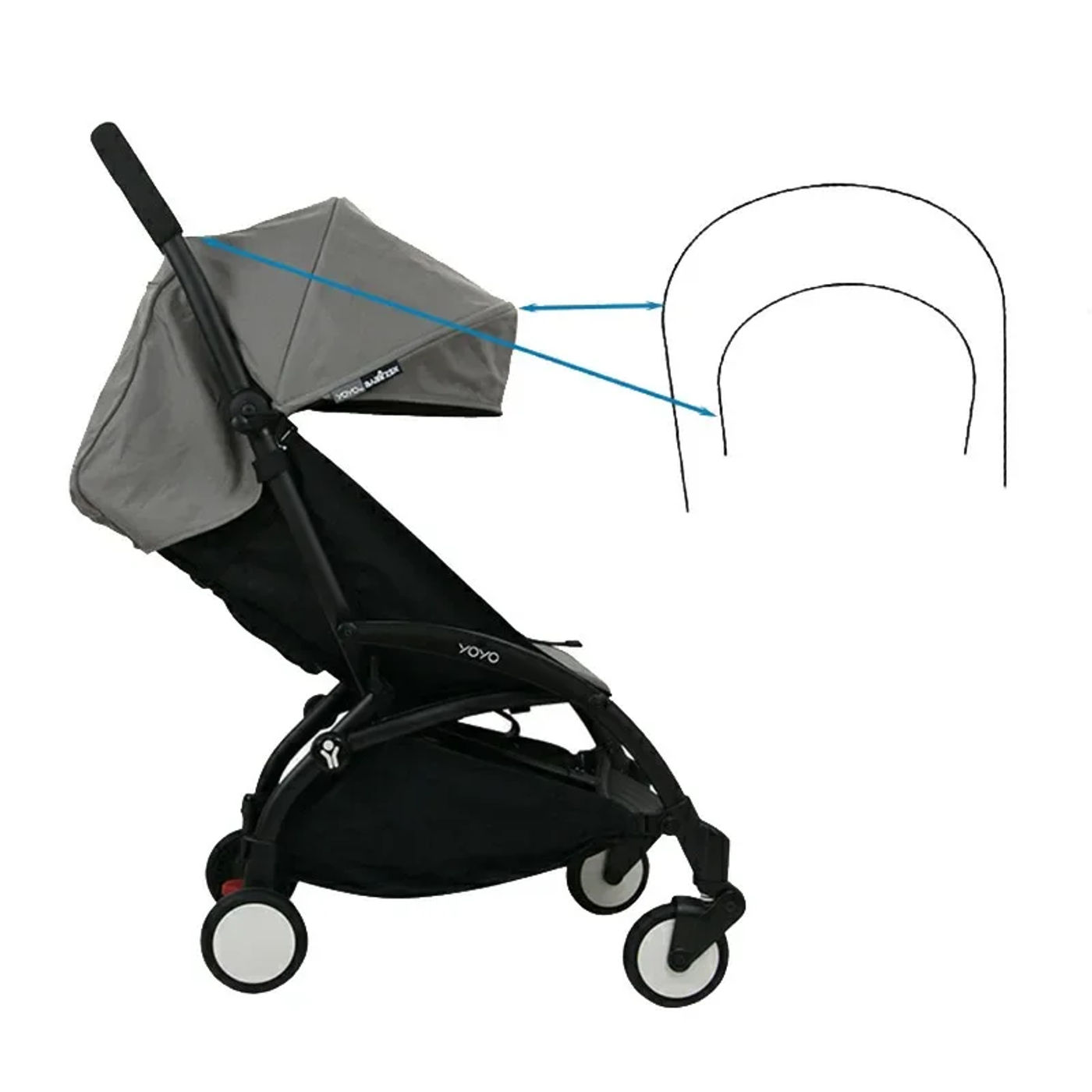 Description Picture 4 of itemBaby Stroller Awning Support Rod Suitable For Yoya Yoyo Chbaby Series Or Similar Pushchair Stroller Sunshade Roof Support Bar