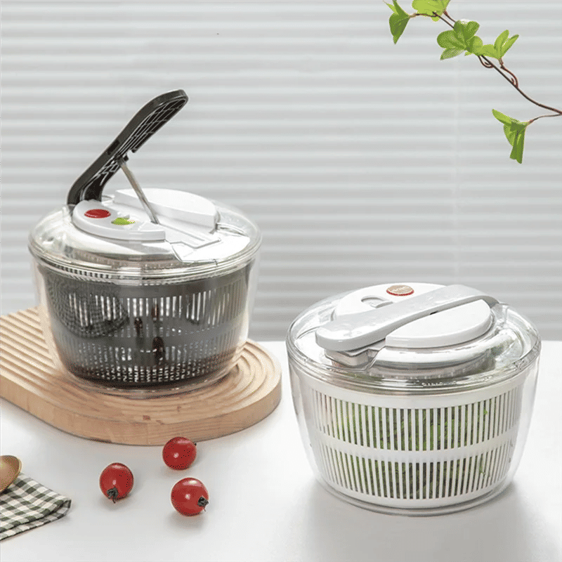 Description Picture 6 of itemB82B-Salad Spinner Manual Lettuce Spinner For Vegetable Prepping, 1-Handed Pump Fruit Spinner Dryer Fruit Washer