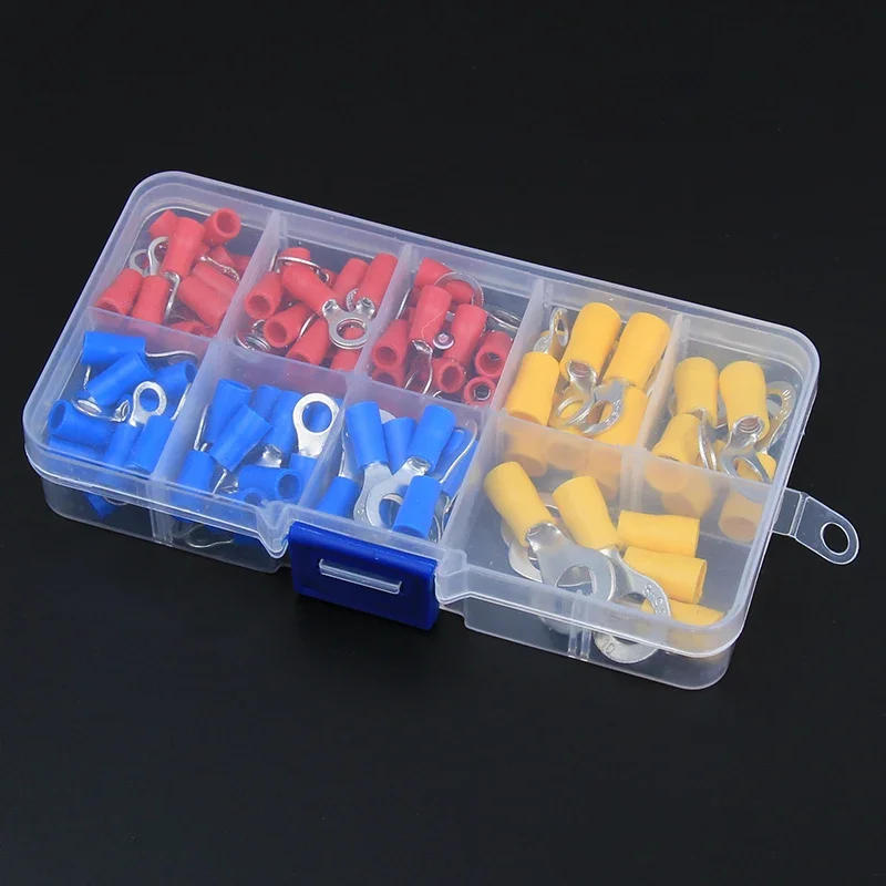 Description Picture 6 of item128Pcs Insulated Ring Terminal Crimp Connector Kit Ring Cable Wire Connectors Cord Pin End Butt Terminals RV1.25 RV2 RV5.5