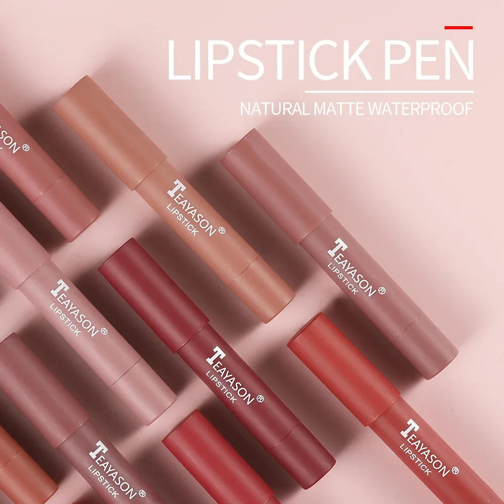 Description Picture 5 of item12 Color Waterproof Matte Lipliner Pencil Sexy Red Contour Tint Lipstick Lasting Non-stick Cup Lipliner Pen Lips Makeup Cosmetic
