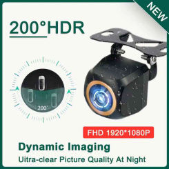AHD 1920x1080P Car Rear View Camera 200° For Fisheye Golden Lens Full HDR Night Vision Vehicle back car reversing Front Camera