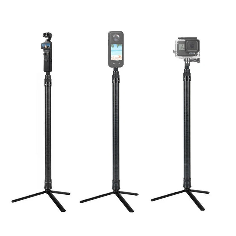 Description Picture 2 of item2in1 Holder 1.5M Carbon Fiber Selfie Stick Monopod Metal Tripod for DJI Pocket 3 /gopro Hero /insta360/DJI Action 4 3 2 1 Camera