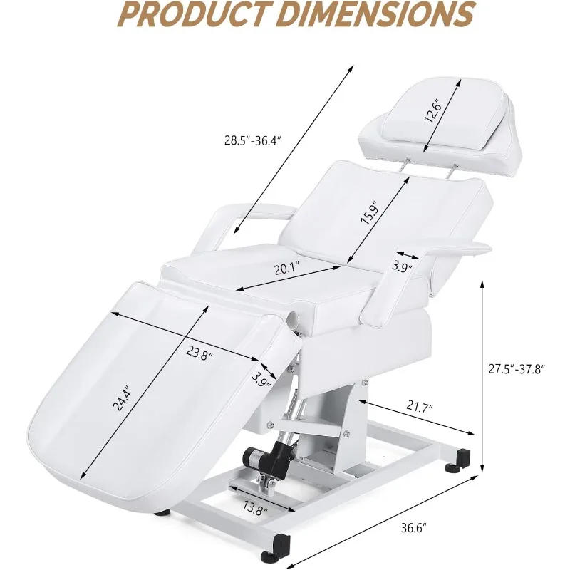 Description Picture 3 of itemFully Electric Salon Facial Bed Chair, Multi-Purpose Massage Tattoo Lash Waxing Table, Height Backrest Footrest Adjustable
