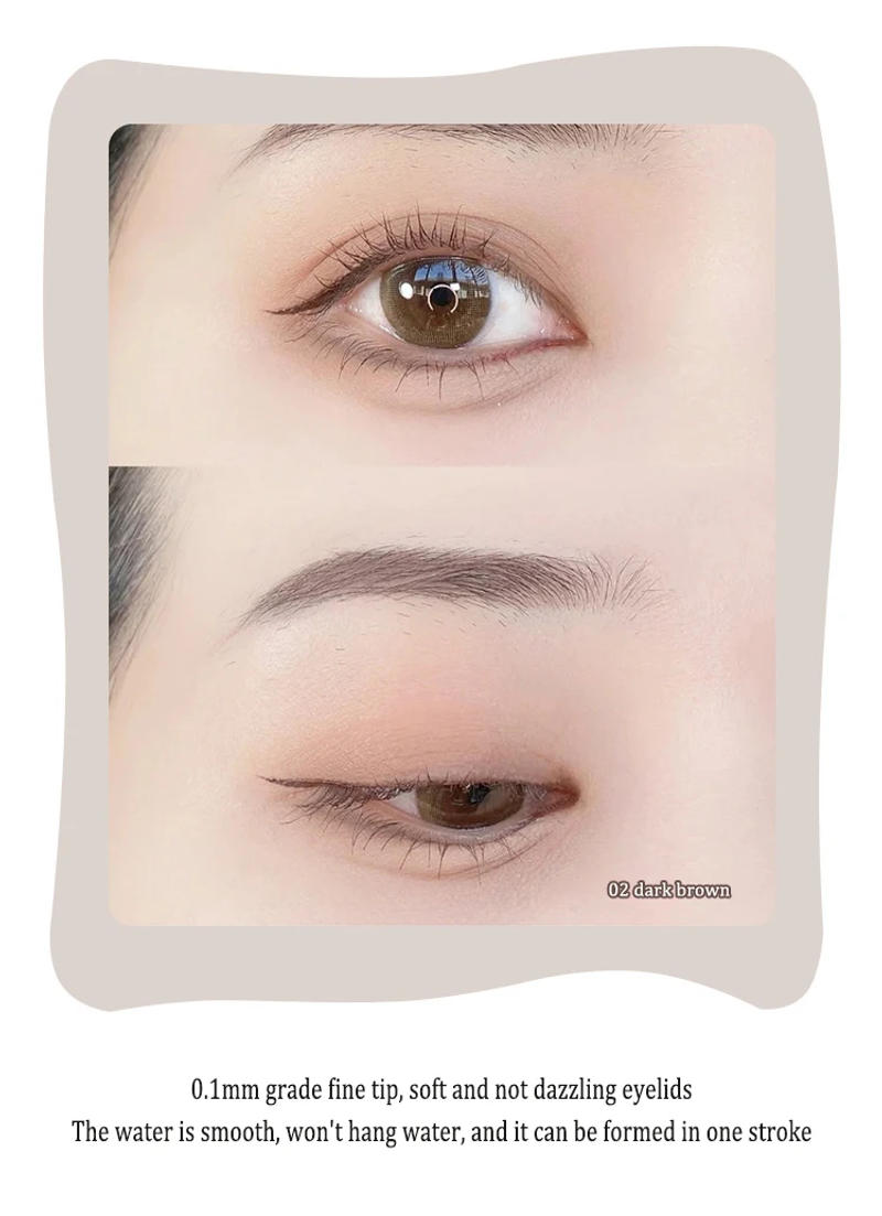 Description Picture 5 of item0.1mm Ultra-fine Matte Black Eyeliner Waterproof Quick-drying Metal Tube Liquid Eyeliner long-lasting Slim Silkworm Eyelash Pen