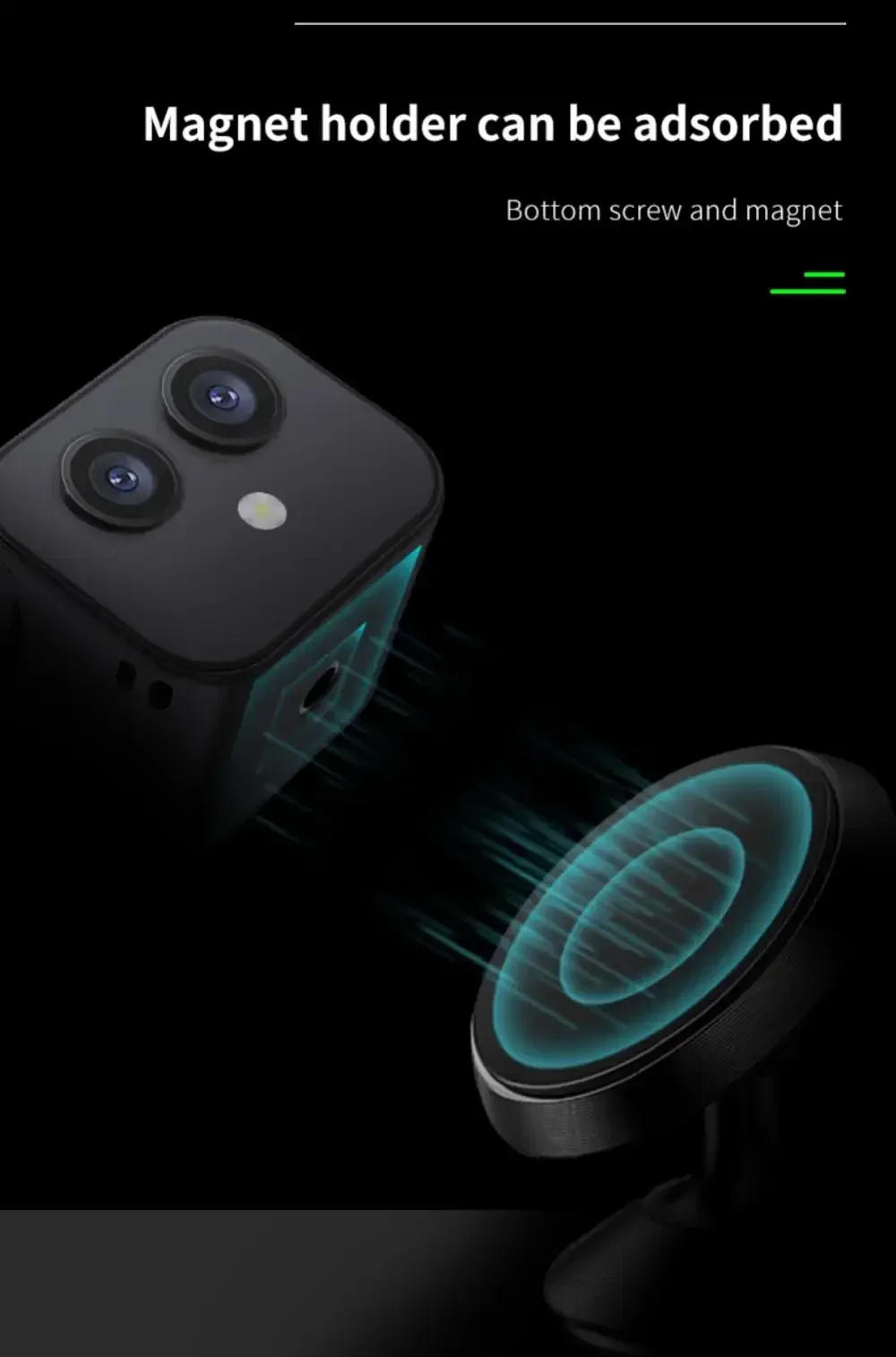 Description Picture 4 of itemHD 4K Dual Lens Mini Wifi Camera with Magnetic Mount and Remote Control Two-Way Intercom Network Surveillance Camcorder