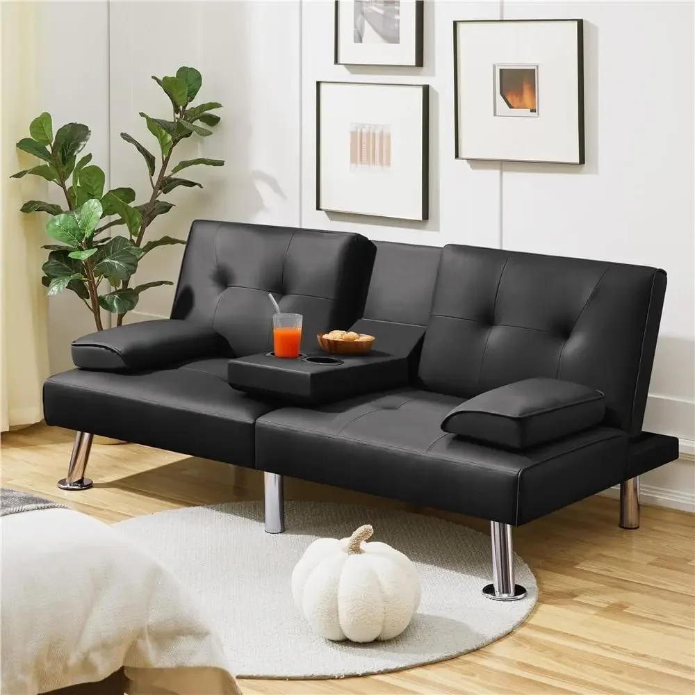 Description Picture 5 of itemSofa Bed Adjustmentsofa Double-sided Doublesofa Folding Sofa Bed Guestbed,cupholder,Bed Modern Artificial Leather Lounge Chair