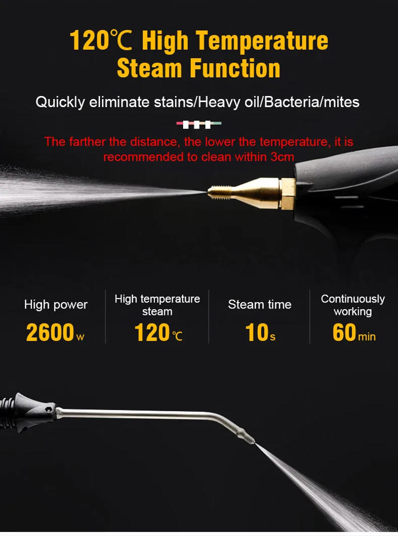 Description Picture 6 of itemHome Appliances Steam Cleaner High Temperature Sterilization Air Conditioning Kitchen Hood Car Steam Cleaners US/EU Plug