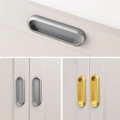 Sliding Door Handle Self-adhesive Pulls for Kitchen Cabinet Window Glass Door Knobs No Punching Furniture Hardware Handle