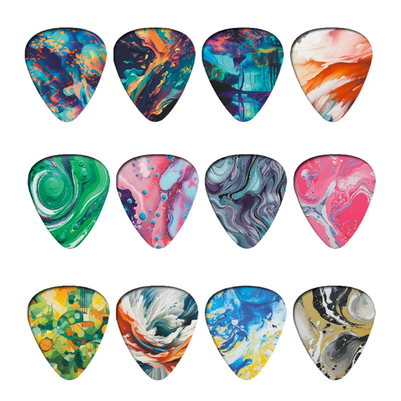 Description Picture 2 of itemNew 0.46/0.71/1.0Mm 12pcs/set Guitar Paddles Cartoon Couples Acoustic Guitar Picks Musical Instrument Accessories Pick Guitar