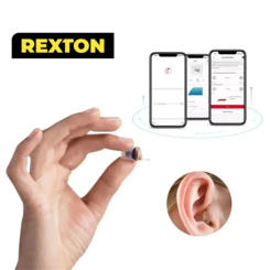 Rexton Inox Super Invisible Hearing Aids CIC Digital Ear Sound Amplifier App Adjustable For Mild to Moderate Deafness