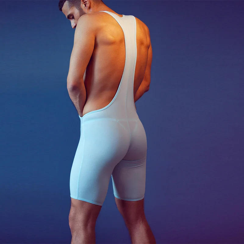 Description Picture 5 of itemMens Undershirts Leotard Bugle Pouch Underwear Workout Sports Fitness Wrestling Singlet Bodysuits Gay Jumpsuits Sissy Playsuits