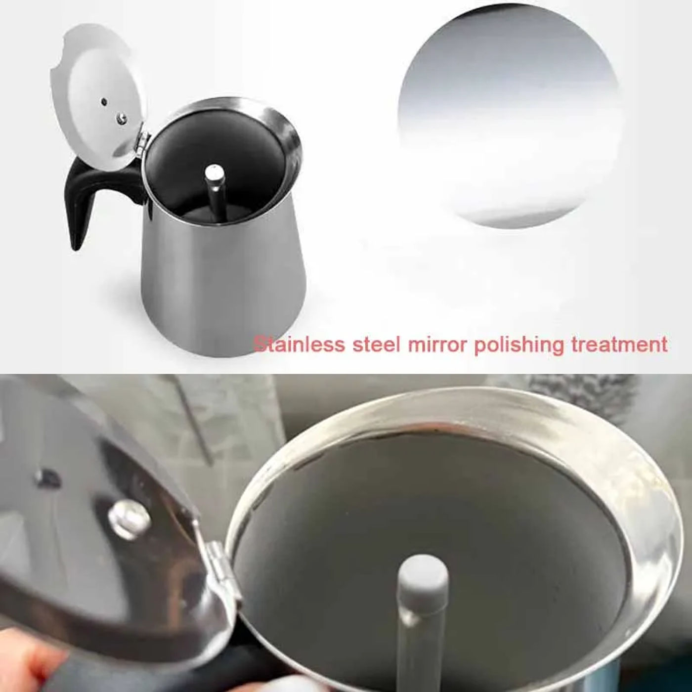 Description Picture 3 of item4/6/9 Cups Moka Pot Caffe Machine Espresso Cups Coffee Makers Latte Percolator Stove Top Moka Coffee Maker