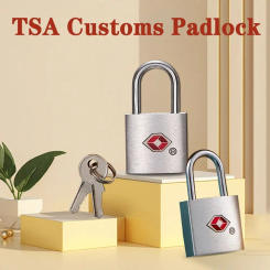 New TSA Customs Lock Zinc alloy Anti-Theft Cabinet Lock with 2 Keys Silver Luggage Lock Travel