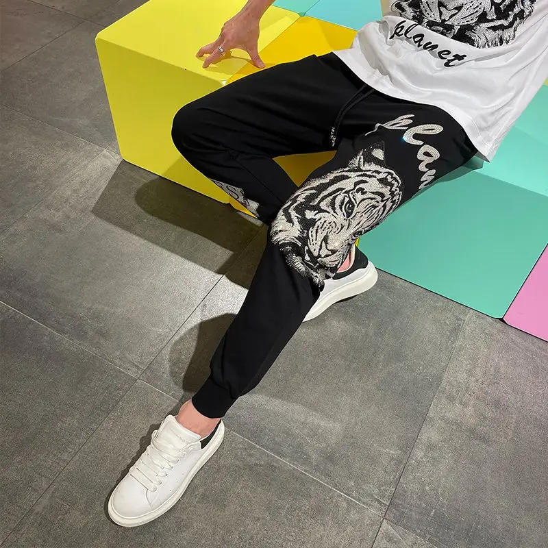 Description Picture 4 of itemMen's Clothing Trendy Brand Sweatpants Summer Thin Handsome Tiger Head Printed Leg Men's and Women's Sports Casual Pants
