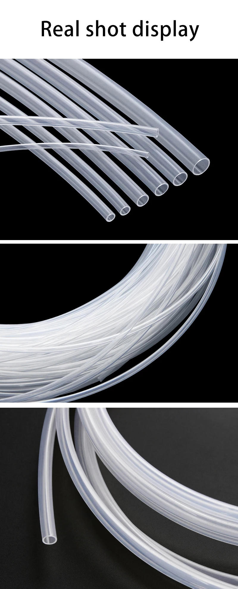 Description Picture 5 of item1~10m PTFE Tube FEP Insulated Hose ID 0.5 1 2 2.5 3 4 5 6 7 8 10 mm Transparent  Extruder J-head Rigid Pipe For 3D Printer Parts