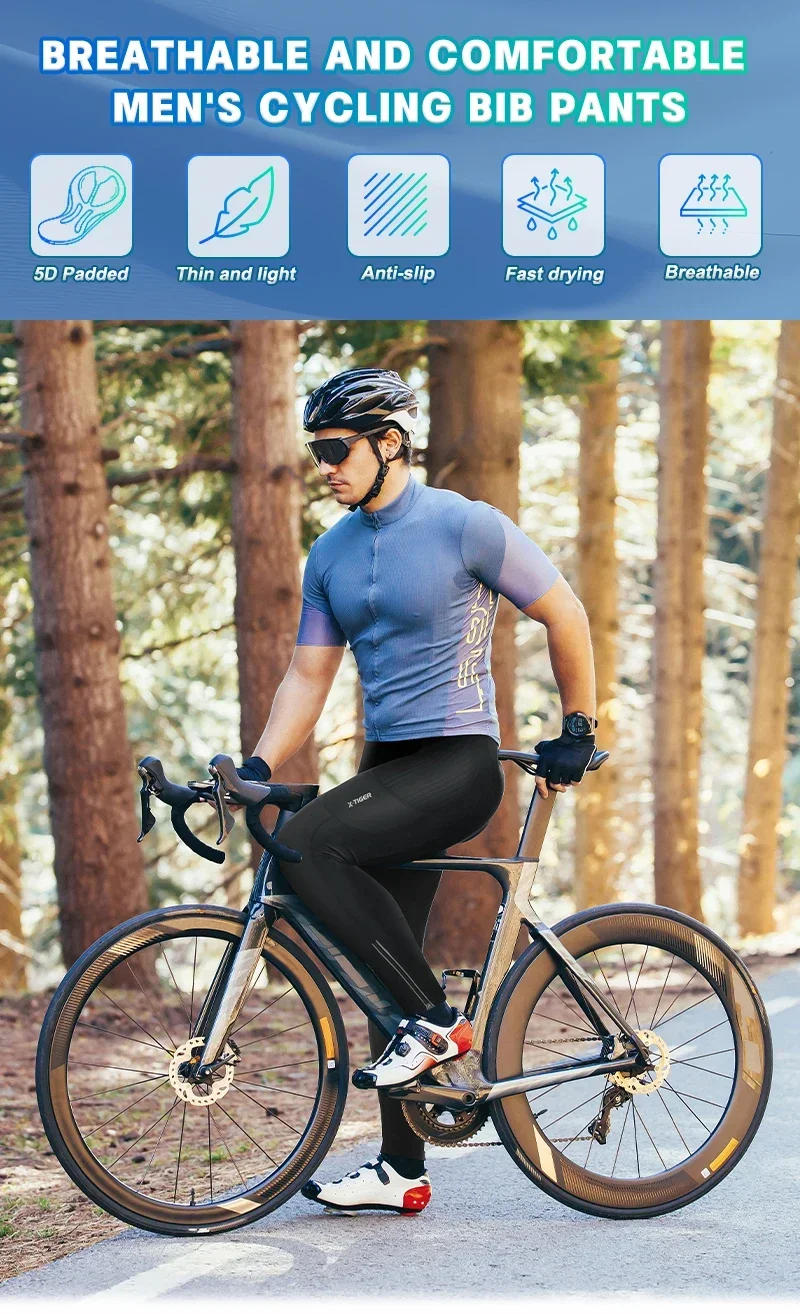 Description Picture 2 of itemX-TIGER Autumn Men's Cycling Bike Pants 5D Gel Padded Cycling Tight Pantyhose Outdoor Sports Cycling Mountain Road Bike Pants
