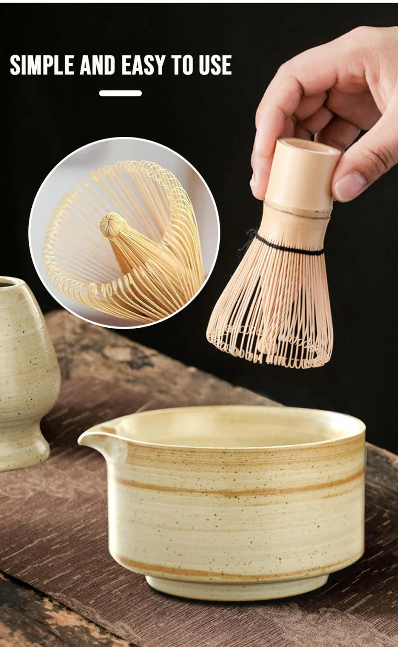 Description Picture 5 of itemJapanese Matcha Whisk Stand Tea Ceremony Matcha Bowl Bamboo Whisk Grinder Brushes Tea Tools Holder Tea Accessories Teaware